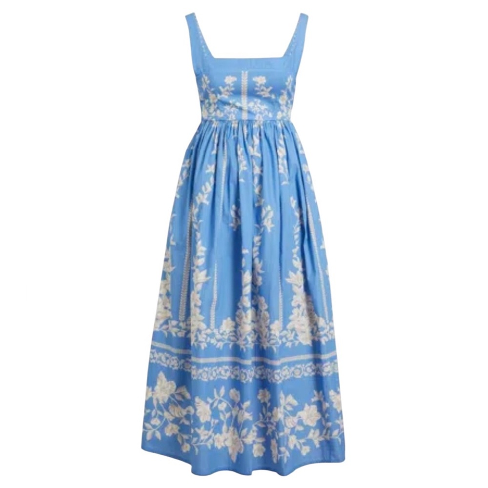 NEW AGUA x AGUA BENDITA Barbara Madera Midi Dress. Blue. XS. NWT - Picture 3 of 11